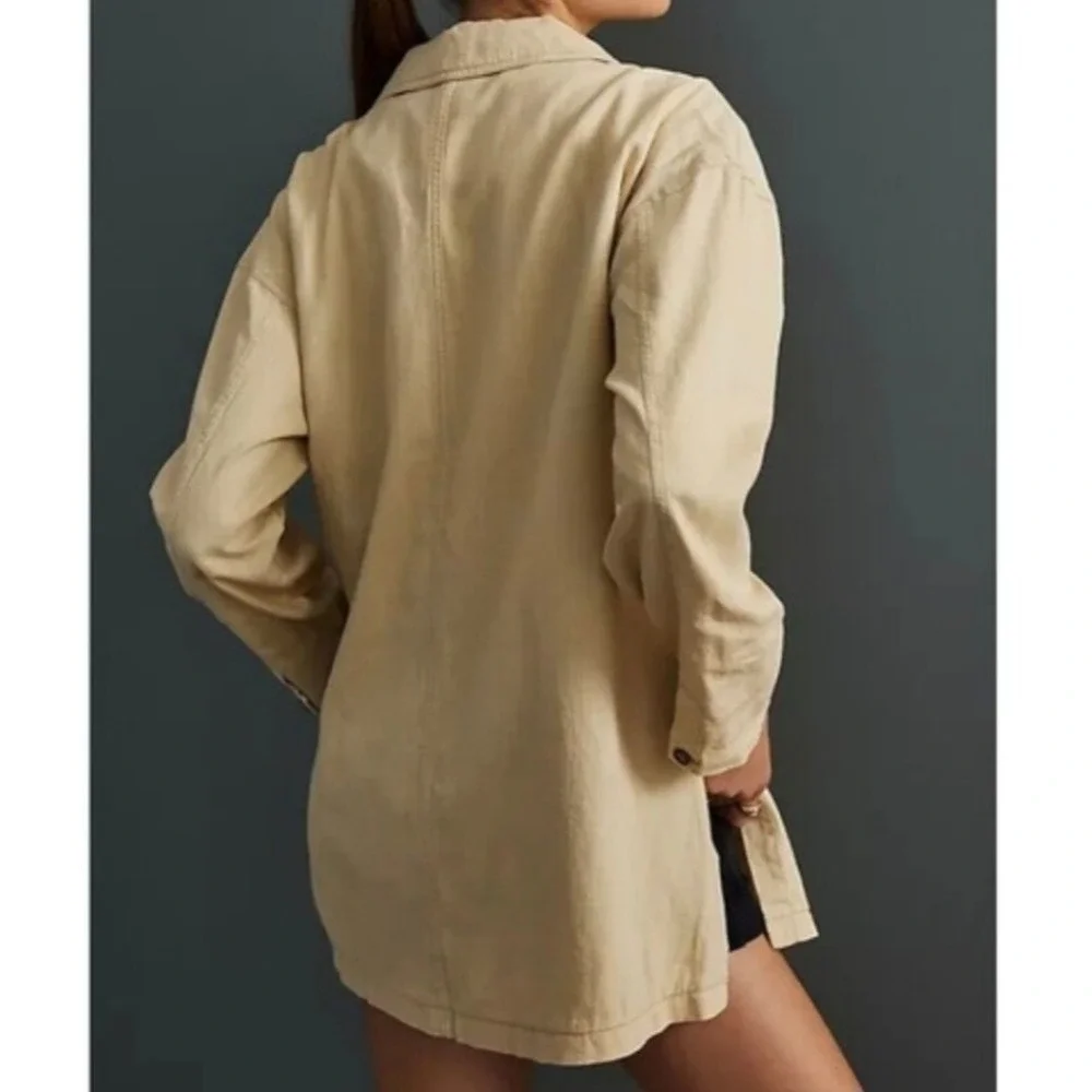 Pilcro and the Letterpress Linen Blend Oversized Blazer Jacket Size Medium